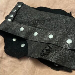 Black Leather Belt with Silver Studs